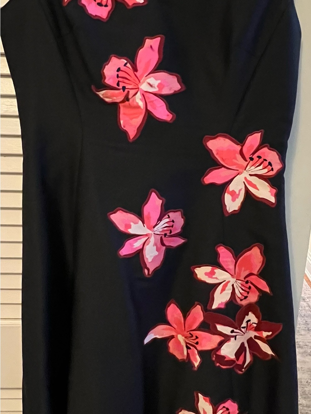 Floral Dress - Brown with Pink & Coral Blooms